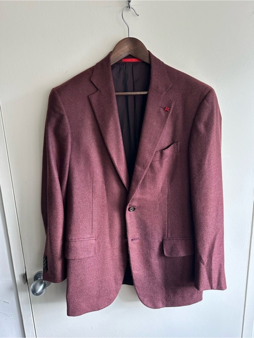 ISAIA Modern Burgundy Cashmere Blazer EU50